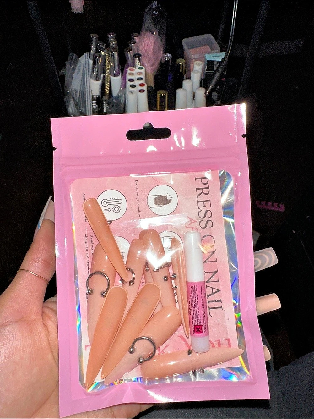 Pink Press-On Nails
